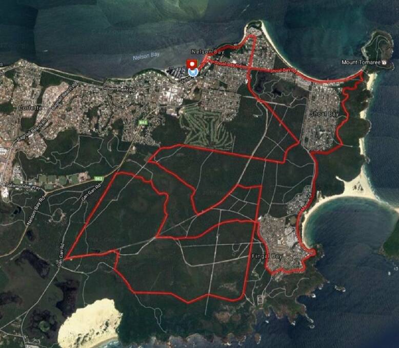 The 2017 Port to Port MTB course for Port Stephens.
