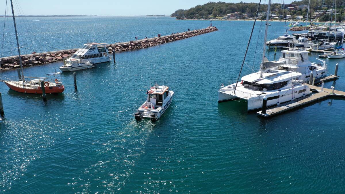 Picture of a maritime boat in Nelson Bay supplied by Transport for NSW.