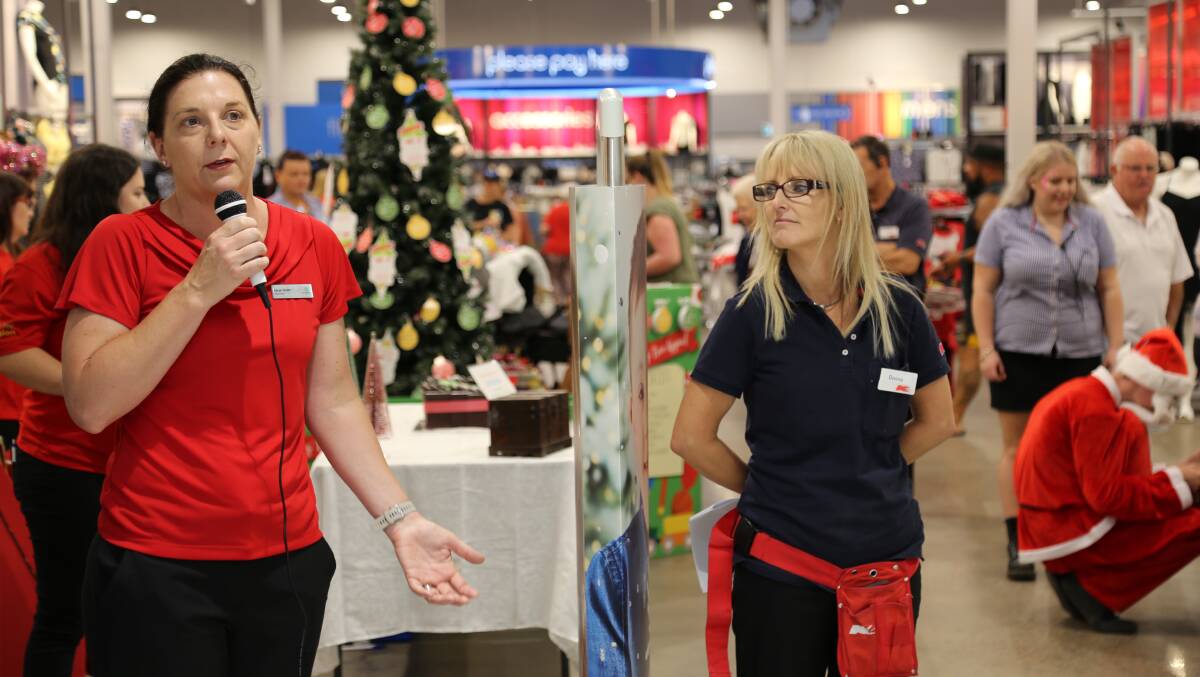 Port Stephens Deputy Mayor Sarah Smith and Salamander Bay Kmart store manager Donna Cornnell at the Salamander Bay launch of the Kmart Wishing Tree Appeal in November.