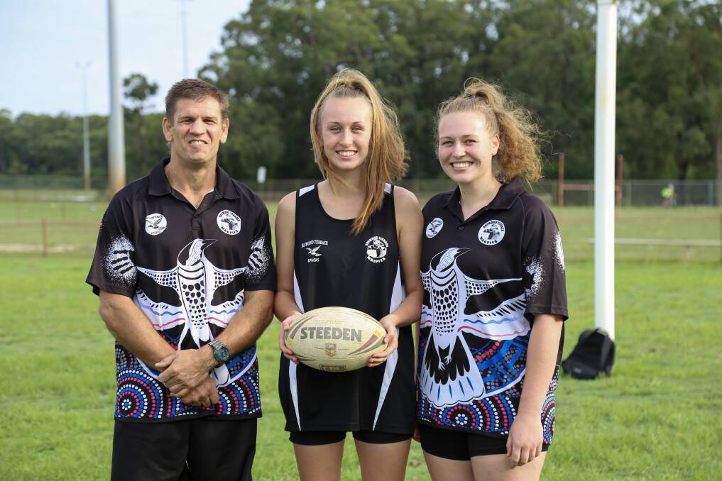 Paul Marquet is coach of the Raymond Terrace Ravens, which features his daughters Ellie, 16, and Maddy.