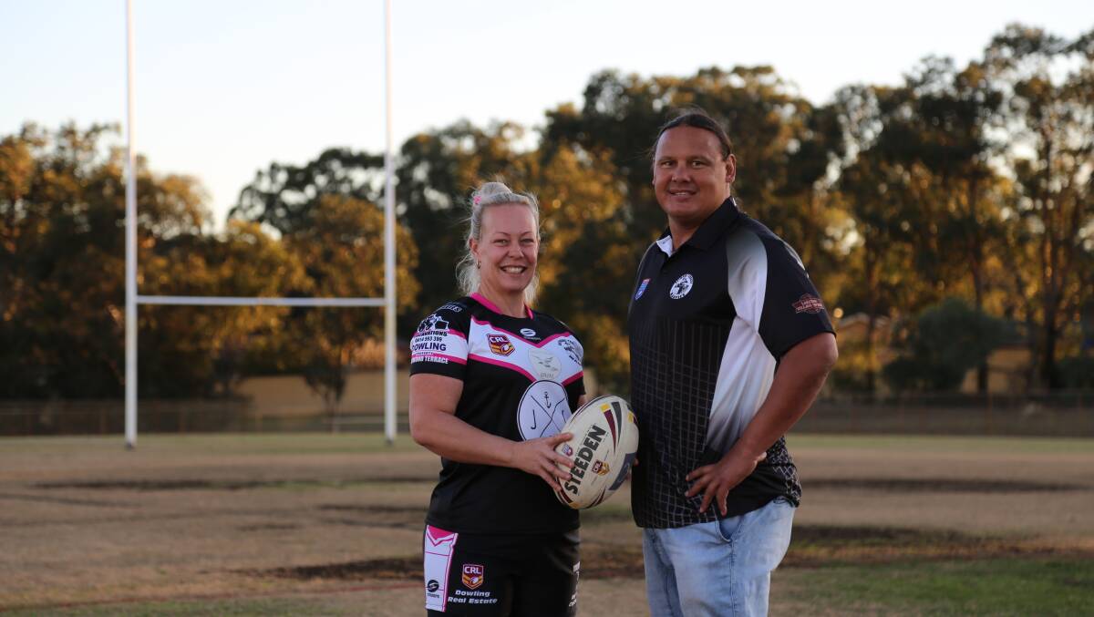 DOIN' IT FOR CHARITY: Raymond Terrace Ravens captain Julie Tull with Magpies coach Brooke Roach at Lakeside where the teams will host a ladies day on Saturday. Picture: Ellie-Marie Watts