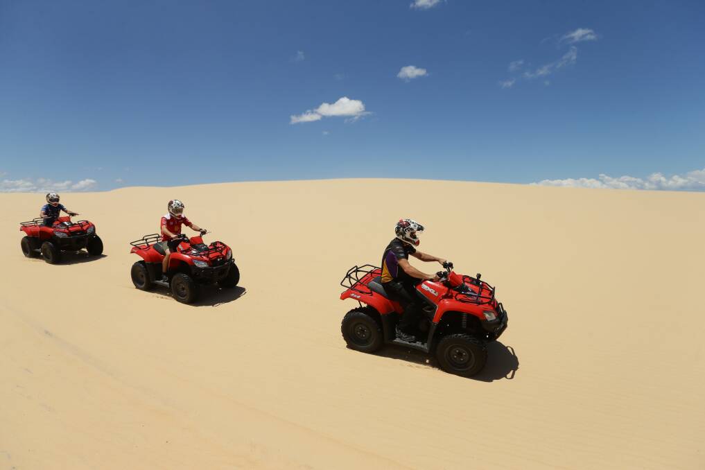 Sand Dune Adventures operate on the Stockton Sand Dunes near Williamtown. 