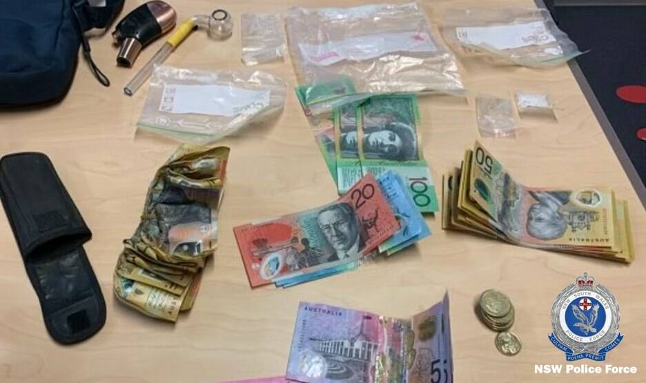 ARREST: Items seized by Port Stephens police during an arrest in Oyster Cove. 