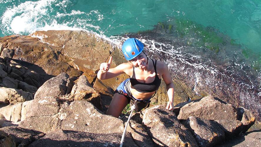 ACTION: Get the adrenaline pumping and join Out and About Adventures on its rock climb on the sea cliffs at Iris Moore Reserve, Anna Bay.