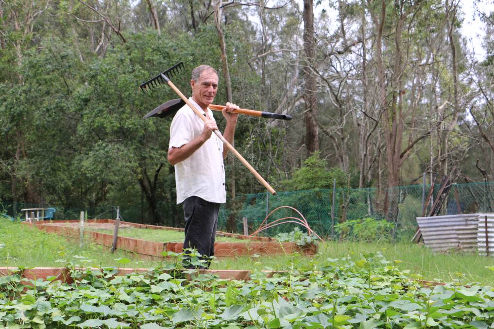 Karuah resident Peter James is behind a push to get the town's community garden up and running once and for all. Pictures: Ellie-Marie Watts