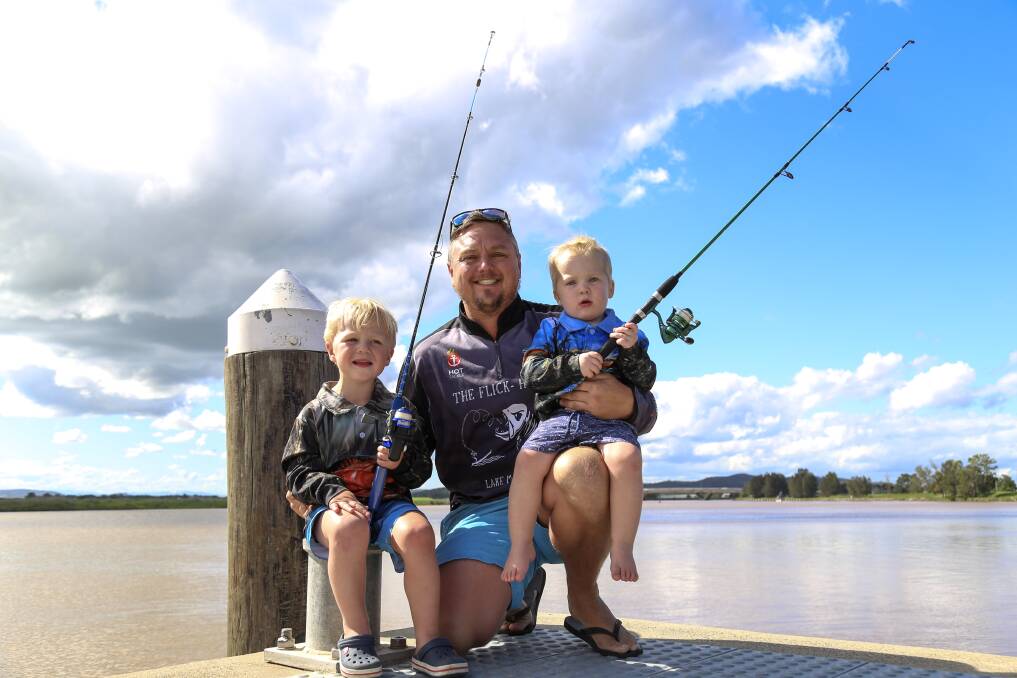 CANCELLED: Luke Webster from Junction Inn Fishing Club and his sons Kailen, 4, and Zayden, 2, were due to take part in the Twin Rivers Fishing Classic this weekend.