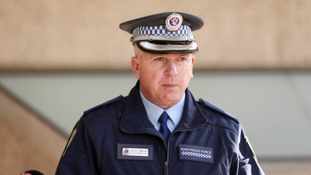 Assistant Commissioner Peter McKenna at Newcastle Police Station on Thursday afternoon. Picture: Marina Neil
