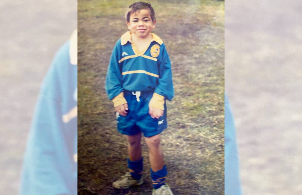 KITTED UP: Ben Clarke decked out in his Nelson Bay Gropers outfit as a junior. Picture: John Clarke