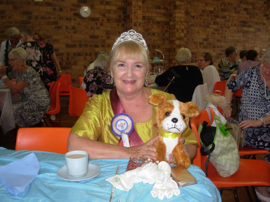GOOD FUN: Norma Smith was Queen Elizabeth at Nelson Bay VIEW Club's baby shower fundraiser in April.