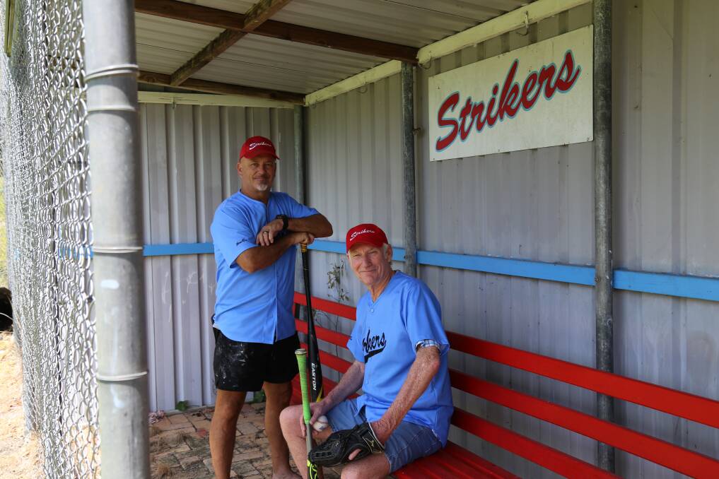 Dave Connors and Bill Marshall in the Strikers' dugout. Picture: Ellie-Marie Watts