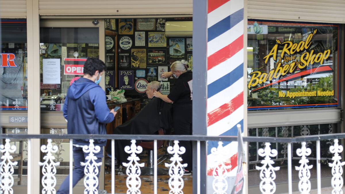 Andrew's Barber Shop in William Street, Raymond Terrace on Monday afternoon was busy.