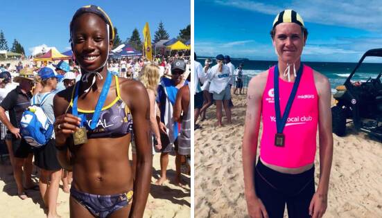 GOOD WORK: Fingal Beach Surf Life Saving Club members Shari Heardman and Will Clark won gold and bronze at the 2019 NSW Age Surf Life Saving Championships. Picture: Facebook/Fingal Beach SLSC