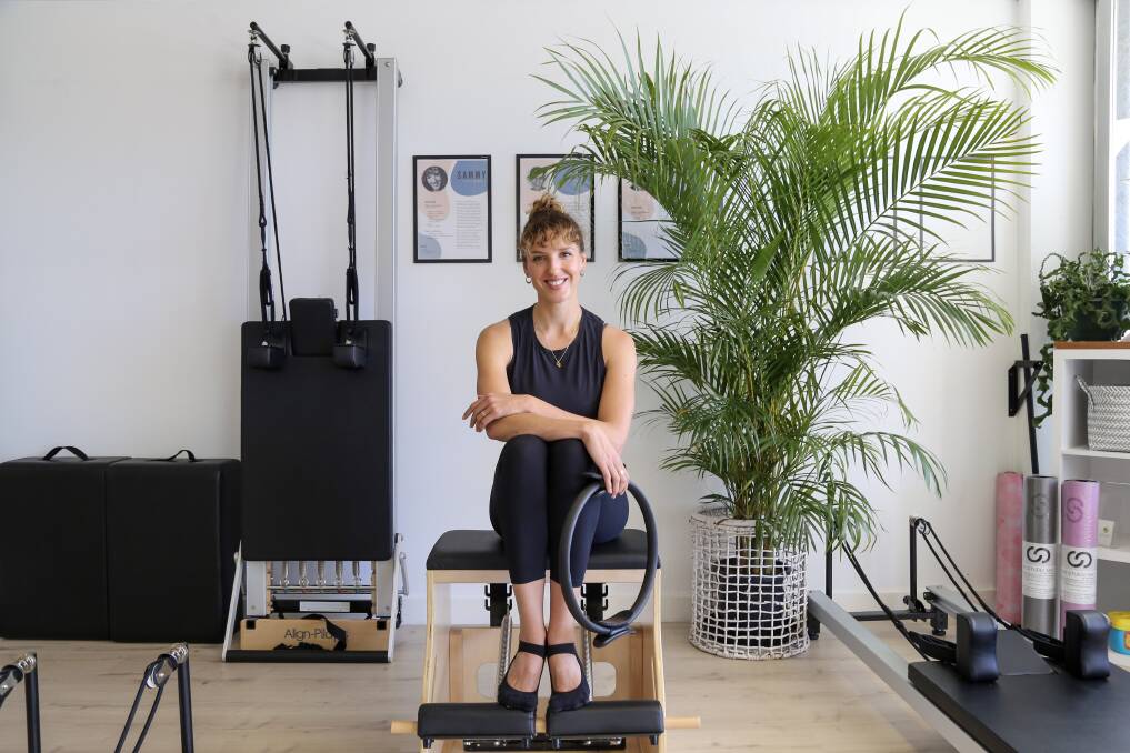 Core Central owner and operator Sammy Pincovai at her pilates studio in Fingal Bay. Picture: Ellie-Marie Watts