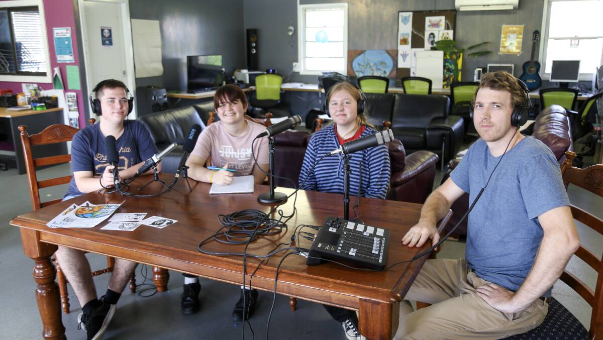 Podcast workshop at The Deck youth venue in Raymond Terrace. Pictures: Ellie-Marie Watts