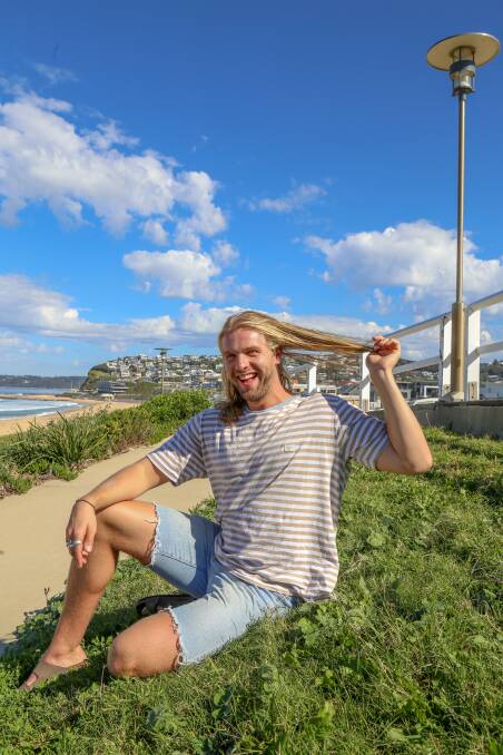 Mitch Gardner will shave his long blonde locks on June 8 at the Greenroof Hotel to raise money for the National Breast Cancer Foundation. Picture: Ellie-Marie Watts