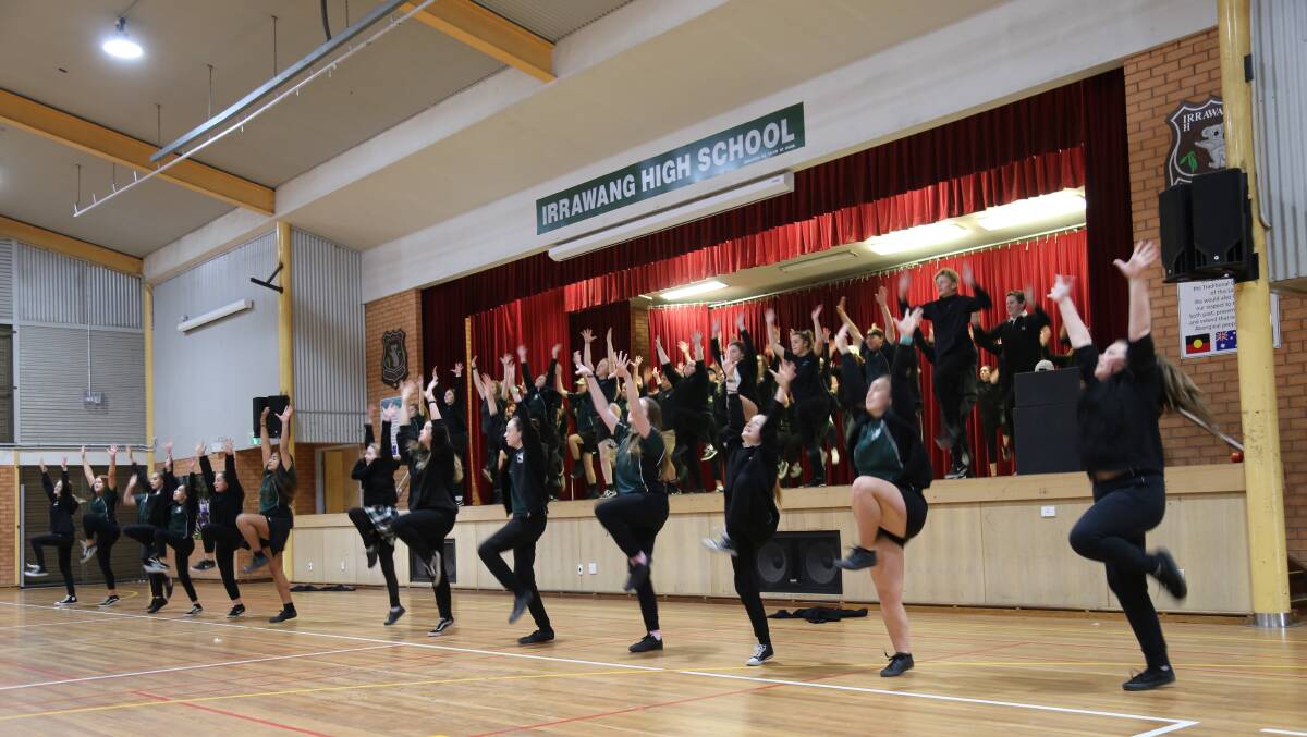 Irrawang High School's CAPA students practising for Showcase on Monday. Picture: Ellie-Marie Watts