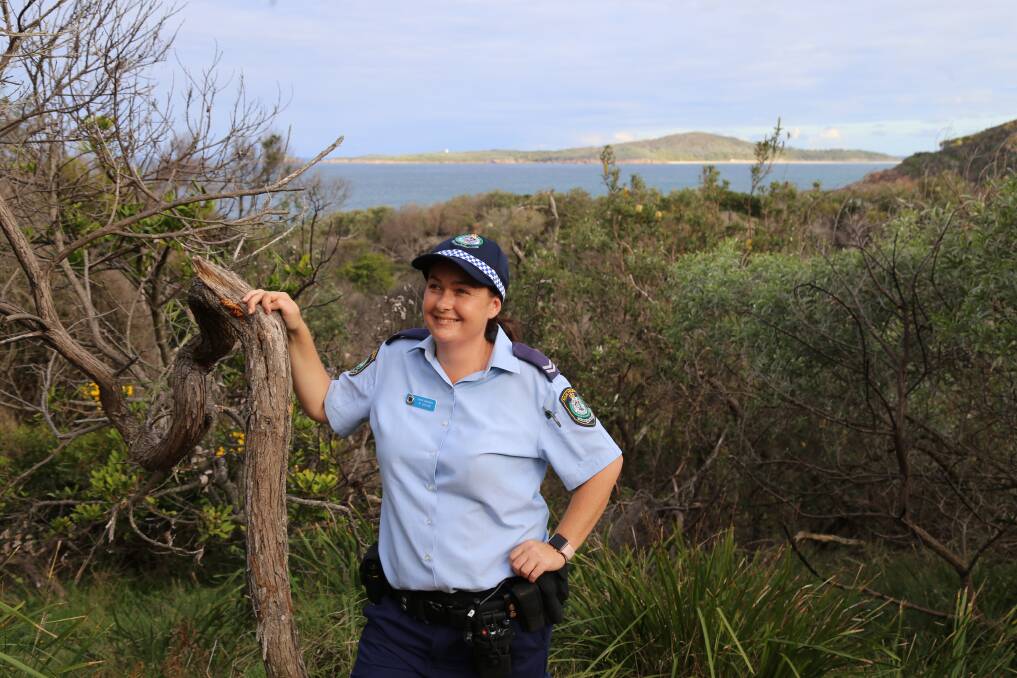 EXPERIENCE OF A LIFETIME: Senior Constable Marguerite Behan, from Nelson Bay, on the Tomaree Head walk, which she used to train in preparation for walking the Kokoda Trail. Picture: Ellie-Marie Watts