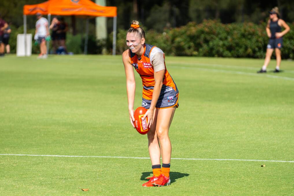 Former Nelson Bay Marlins AFL player Lisa Steane will make her debut in the AFL Women's for the GWS Giants. Picture: Ryan Miller, GIANTS media