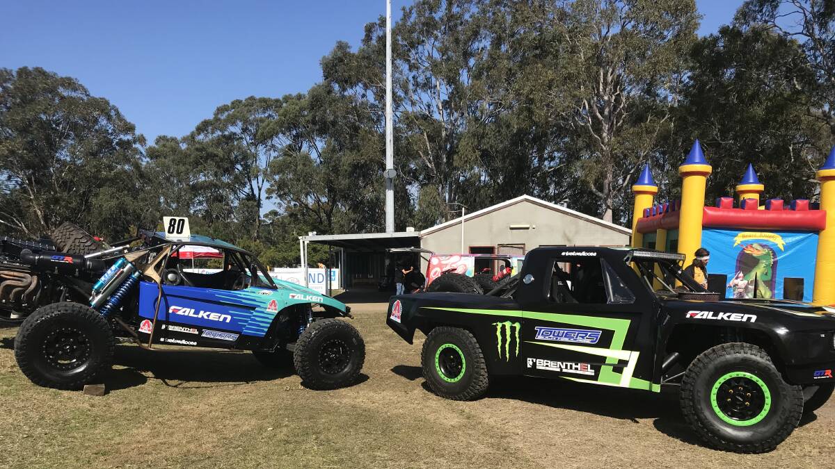 Racing cars on display at Boyd Oval on July 28.
