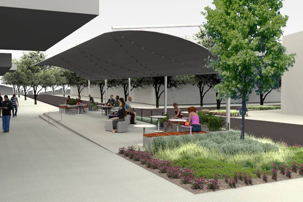 FRESH APPEAL: A concept design for the Stockton Street stage upgrades at Nelson Bay (looking north) towards Apex Park. Picture: Supplied