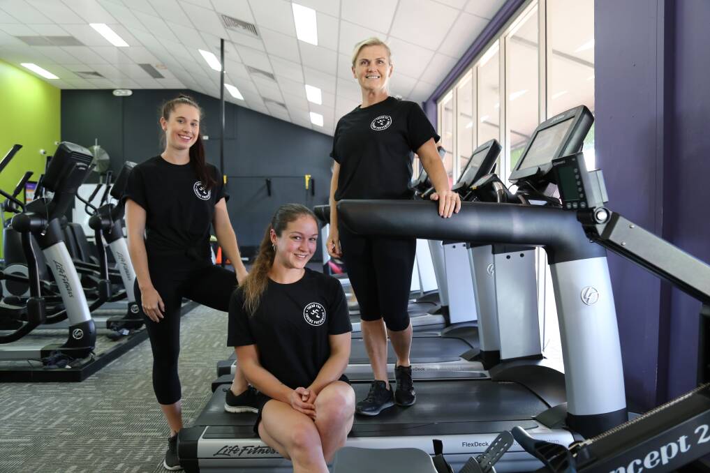 PHYSICAL: Shamaine Gamble, Yan Grosse and Karen Short at Anytime Fitness, Salamander Bay are ready for the treadmill challenge. 
