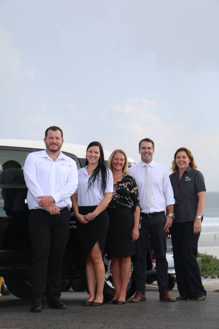 Josh Walker and Michelle Smith from Port Stephens Toyota with Deb Stretton, Port Stephens Mayor Ryan Palmer and councillor Sarah Smith. Picture: Ellie-Marie Watts