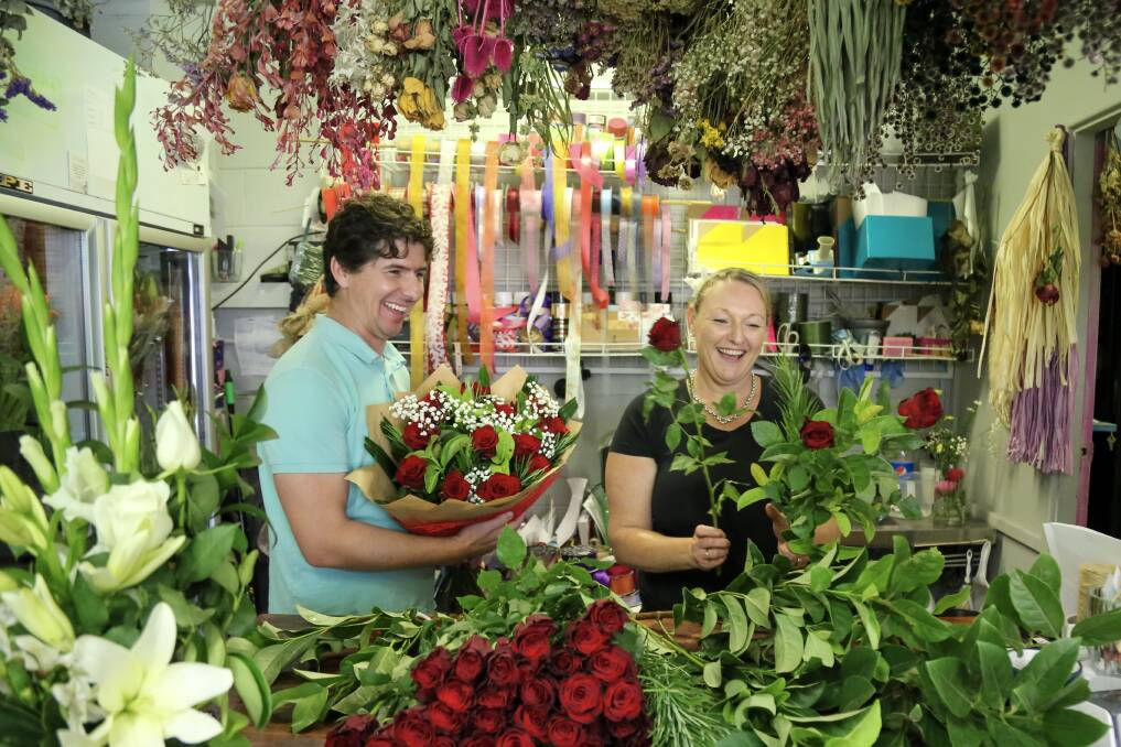 The Gazebo Florist in Raymond Terrace prepare for Valentine's Day. Pictures: Ellie-Marie Watts