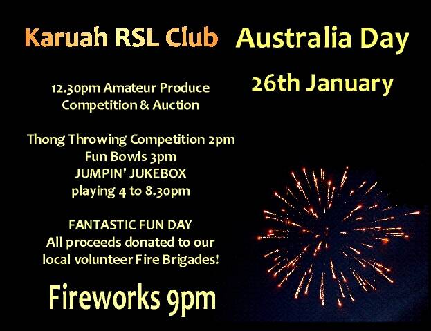 What's on in Karuah for Australia Day.