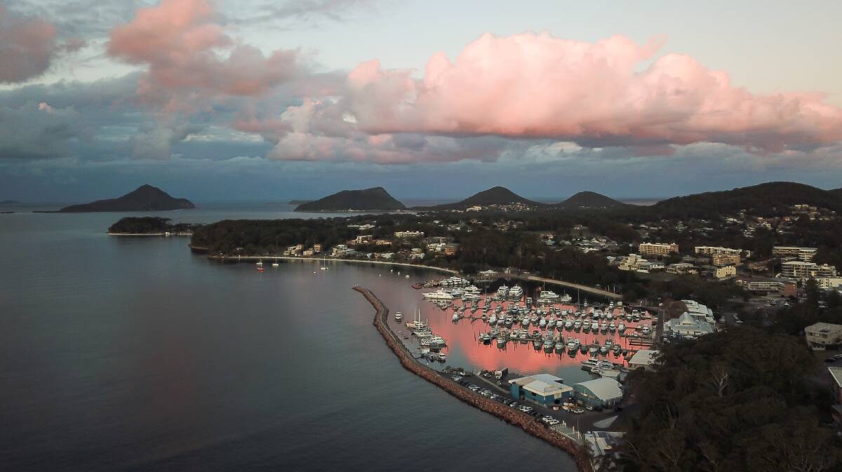 INCREDIBLE: An aerial view of d'Albora Marina, Nelson Bay. Picture: Bonita Holmes-Nuu