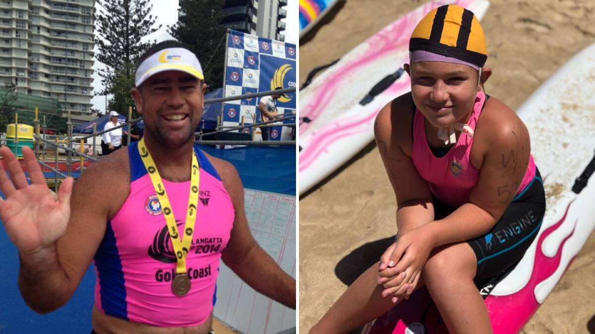 Andrew Parker and daughter Andie, 11. Pictures: NSW Surf Life Saving
