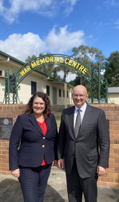 Paterson MP Meryl Swanson and the Shadow Minister for Veterans Affairs Shayne Neumann MP at the East Maitland War Memorial Centre.