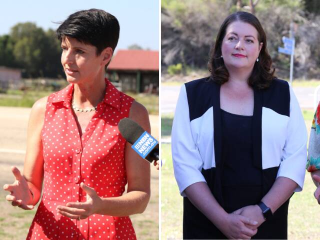 Port Stephens Labor candidate Kate Washington, left, and Liberal state election candidate Jaimie Abbott.
