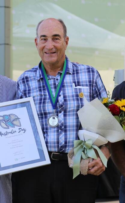 REMEMBERED: Kenyon Windeyer in January 2020 during the Port Stephens Annual Awards where he received the Port Stephens Medal for his services to the community. 