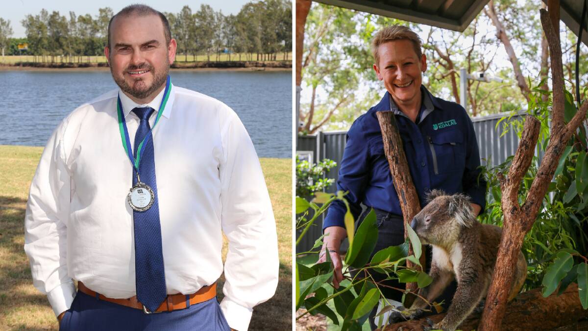 CONTENDERS: Ben Niland, 2019 Port Stephens Citizen of the Year, and Leah Anderson, a board member and volunteer at Port Stephens Koalas, have declared their intention to run for council at the September elections.