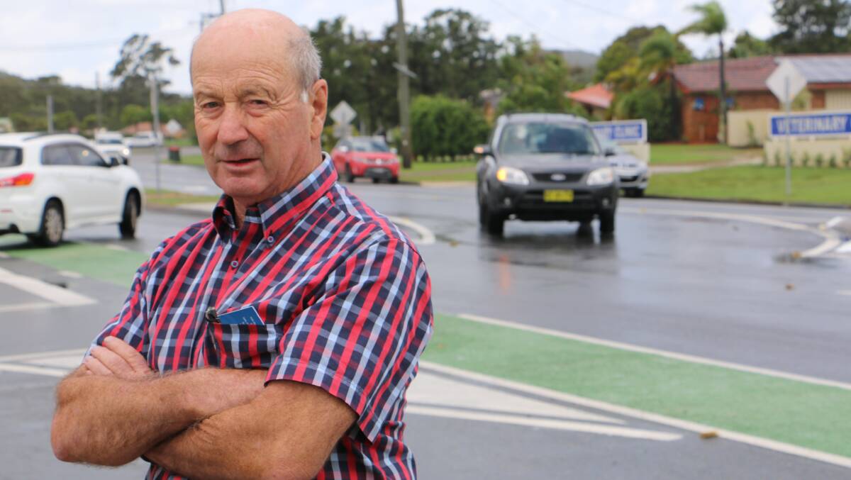BLACK SPOT: Traffic engineer Rob Caldwell is concerned with new road upgrades to the Town Centre Circuit intersection. Picture: Ellie-Marie Watts