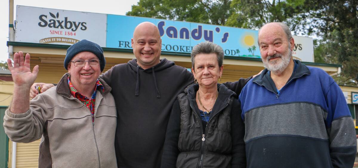 CLOSING DOWN: Glenn Bulbert with Craig, Joy and Graham Shedden out the front of Sandy's Seafood at Heatherbrae which will cease trading at the end of June.