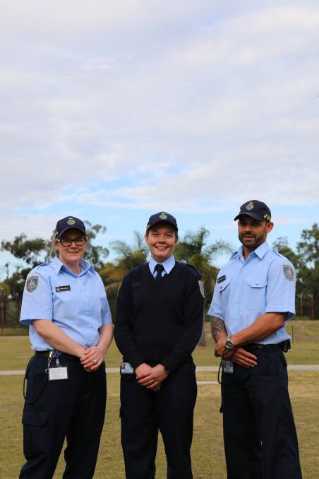 PASS MARKS: Purdy Mitford-Burgess, Chanel Van Rooyen and Carl Budda-Deen at the Corrective Services NSW Tomago Academy.