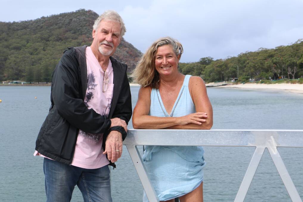 Mike Lindsay and Chris Outteridge at Shoal Bay.