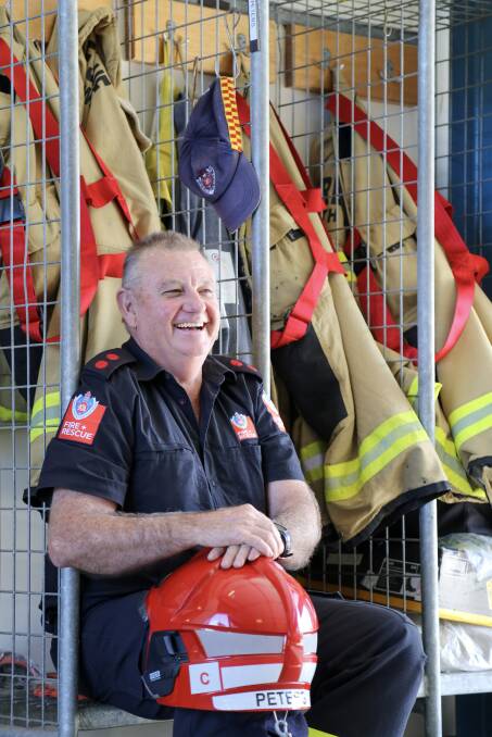 Dennis Peters at the Raymond Terrace Fire Station. Picture: Ellie-Marie Watts