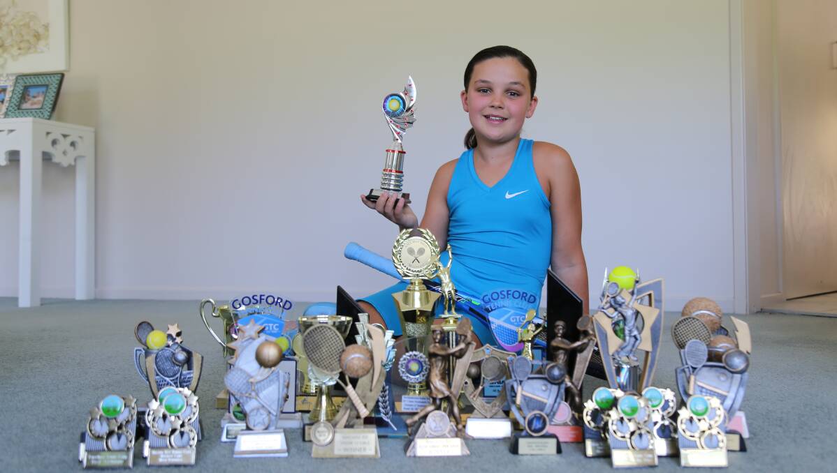TALENTED: Sahla McElwaine, 10, has found success on the tennis court this year, winning championships and tournaments in and out of school. Picture: Ellie-Marie Watts