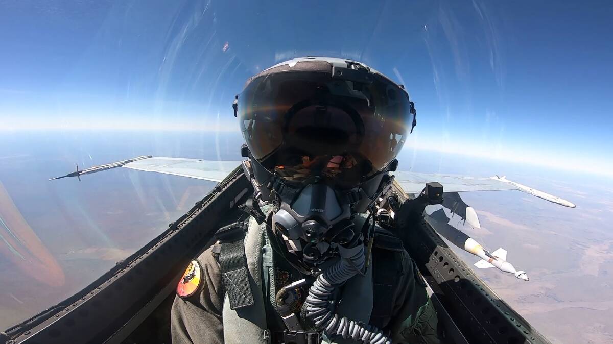 FLY: A Royal Australian Air Force No. 75 Squadron F/A-18A Hornet pilot taking part in Exercise Diamond Storm 2019 in the Northern Territory. Picture: Australian Defence Force