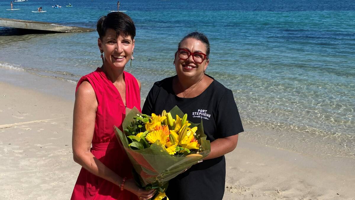 Kate Washington with the 2023 Port Stephens Local Woman of the Year, Mel Turner. Picture supplied