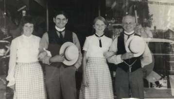 Cyril Blowes, second left, and his Blowes Clothing team in 1936, when the store first opened in Mudgee. It is owned and operated by the Blowes family to this day.