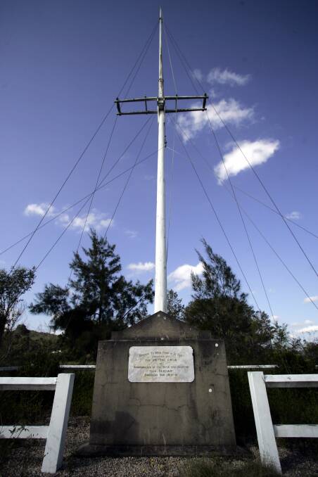 The Seaham Knitting Circle Memorial flagpole.