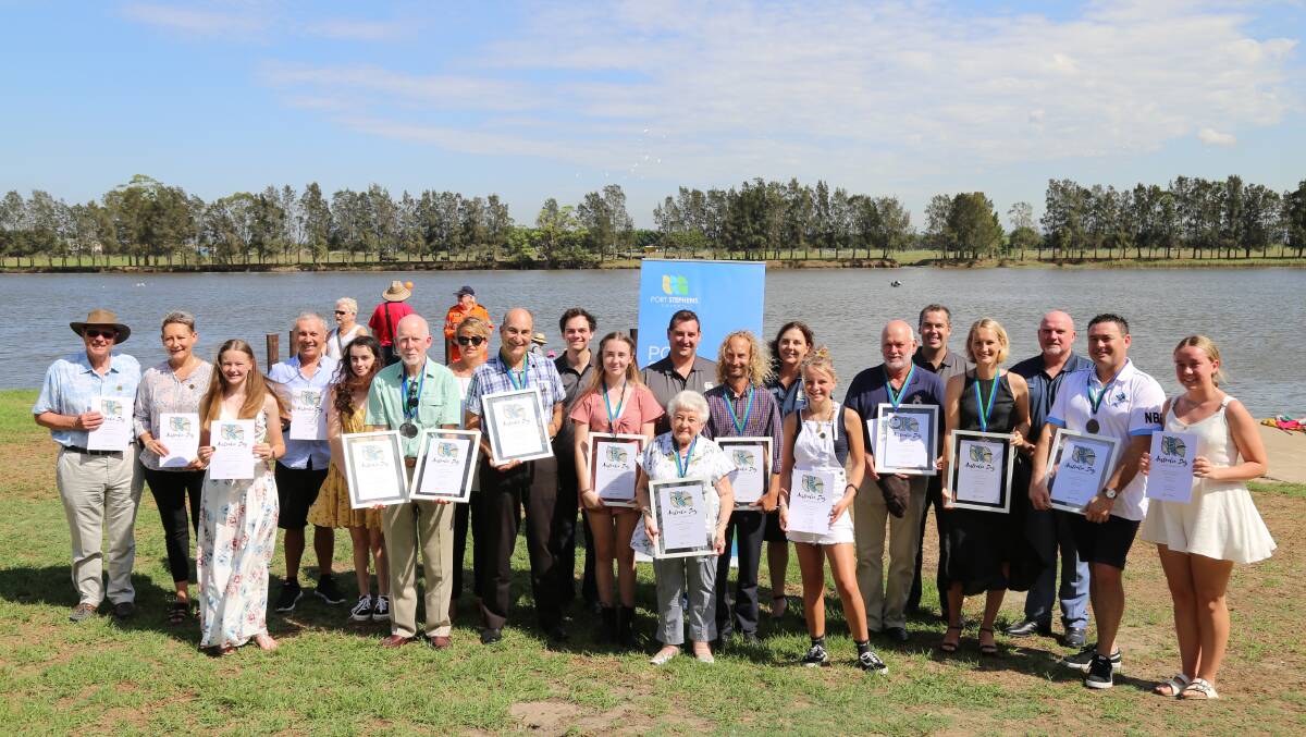 NOMINATE NOW: 2019 Port Stephens Annual Award winners, nominees and councillors in Raymond Terrace on Australia Day in January. Nominations for the 2020 awards is open until November 30. 
