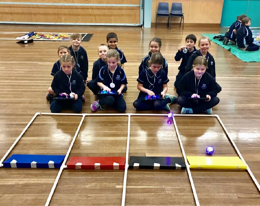 Anna Bay Public School students are taking part in the Sphero Olympics for National Science Week. 