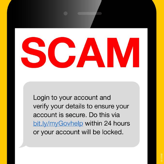 Image shows an example of an SMS scam making the rounds in July 2020.