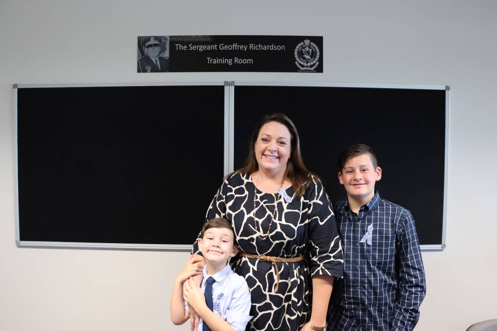 The life and service of Sergeant Geoffrey Richardson was honoured on Friday, March 5 when the Port Stephens-Hunter Police District dedicated its multi-purpose training room in his honour on the fifth anniversary of his death. Pictures: NSW Police Force