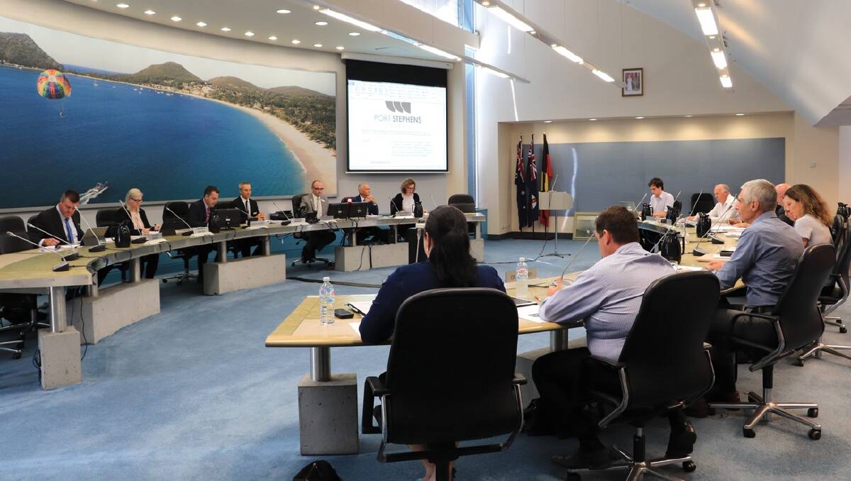 Stock image of a Port Stephens Council meeting.
