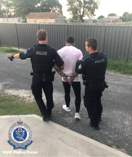 A 29-year-old Queensland man was arrested at a Heatherbrae caravan park on Tuesday, January 5 and charged with the alleged commercial supply of prohibited drugs. Pictures: NSW Police